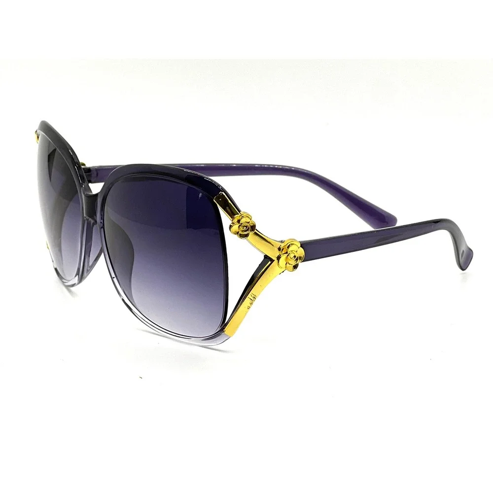 Women Rose Sunglasses Large Frame Retro Versatile Glasses Ladys Female‎ Shades